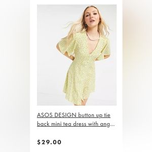 ASOS button up tie back tea dress